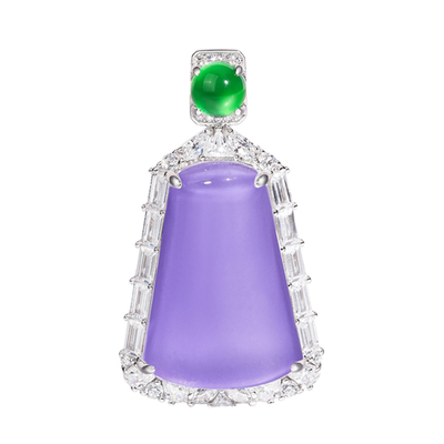 水沫子垫色紫罗兰无事牌吊坠