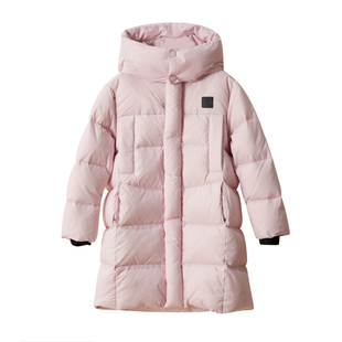90白鸭绒 儿童中长款连帽羽绒服 男童女童外套 中大童 冬款童装