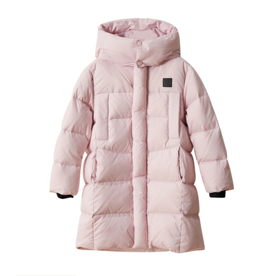 儿童中长款加厚保暖连帽羽绒服