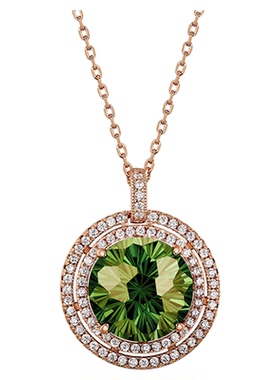 JAY复古橄榄绿色项链紫色吊坠