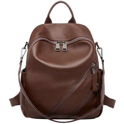 朱尔复古真皮双肩包女高级感轻奢