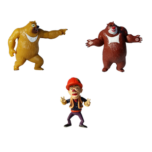 正版熊出没蛋糕装饰摆件生日礼品迷你烘焙公仔光头强熊大熊二套装