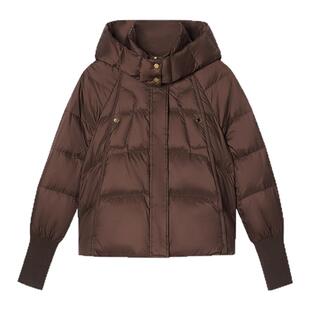 诗篇专选短款立领连帽鹅绒面包服羽绒服女2025冬款