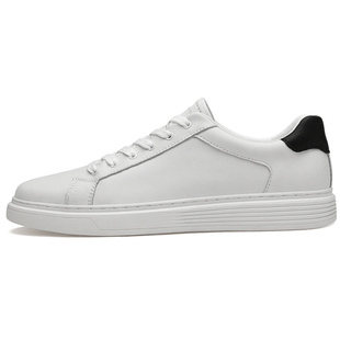 全黑男鞋真皮板鞋低帮透气休闲鞋纯牛皮黑底黑面白鞋英伦风小黑鞋