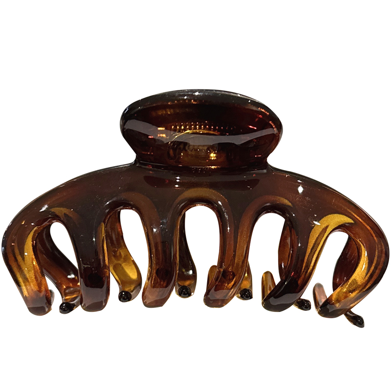 高级感琥珀亮面鲨鱼夹发量多洗澡发夹女后脑勺抓夹大号夹子头饰