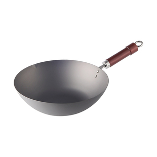 日本riverlight进口极牌窒化铁锅老式家用炒菜铁锅元祖炒锅30/32