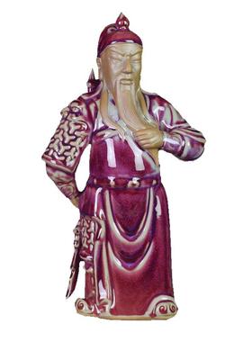 桌面钧瓷钧窑人物像关公装饰
