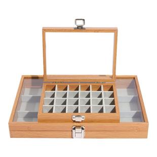 古币收藏花梨木纹珠宝箱首饰盒戒指项链手镯收纳箱文玩展示收纳盒