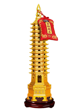 文昌塔纯黄铜十三层九层摆件