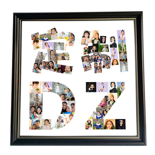创意照片拼图同事入职离职送礼物定制纪念品字母数字相框员工礼品
