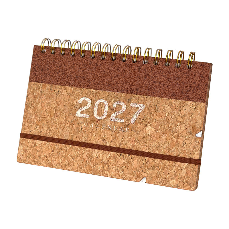 2027年软木咖啡渣台历磁性便签桌面摆件定制logo企业商务礼盒套装