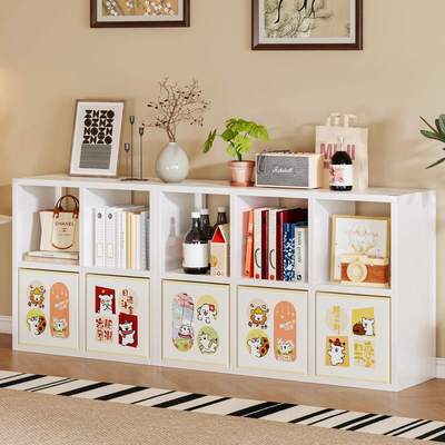 家用中古风钢制格子柜书架卧室边柜客厅玄关隔断置物柜组合电视柜