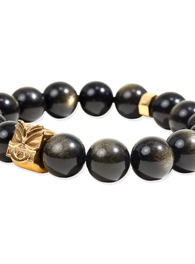 凡汀天然金曜石貔貅手串