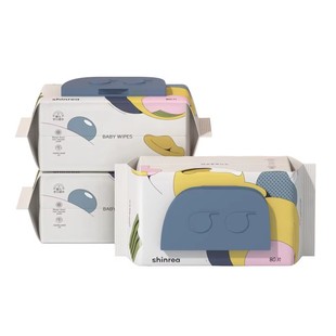爽然婴儿湿巾手口专用儿童宝宝幼儿湿纸巾加厚80抽家庭实惠大包装