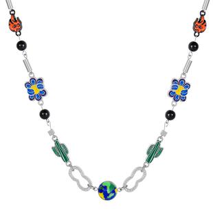 VOYAGE仙人掌项链嘻哈男士潮牌锁骨链高级感小众男款男生链子配饰