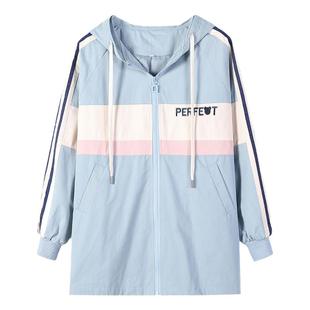 初中学生风衣女秋季外套中长款2025秋装新款高中连帽上衣学院风