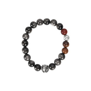 大英博物馆马年银曜石手链男款水晶手串男士送男友男生生日礼物