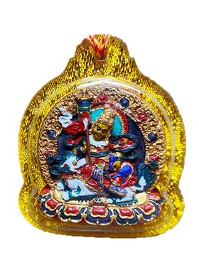 『藏说』矿物颜料纯手绘财宝天王药擦擦藏式文玩项链吊坠唐卡配饰