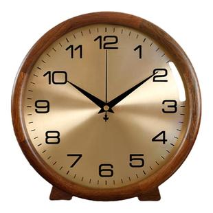 胡桃木座钟客厅家用台式实木钟表新款静音钟桌面台钟简约复古时钟