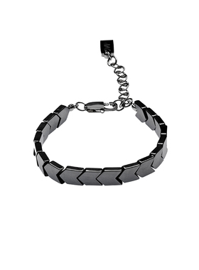 男女钛钢原创设计黑胆石手链