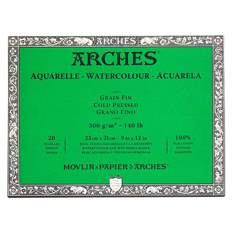 法国arches阿诗水彩本四面封胶