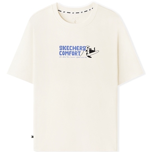 斯凯奇2026春季新款男女同款短袖宽松百搭潮流T恤衫时尚休闲上衣