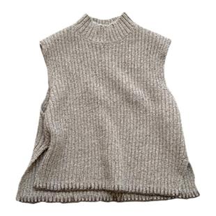 手钩针马甲◆蘸酱半高领手工真丝羊绒背心 ATELIERSOMEPIECE 秋冬