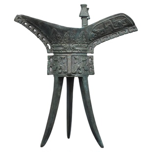 仿古青铜器妇好爵酒爵酒器三足铜爵杯工艺品书房办公摆件古玩收藏