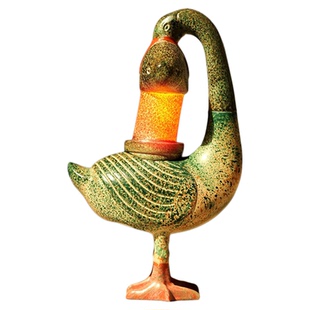 陕西博物馆彩绘树脂雁鱼铜灯冰箱贴会发光旅游文创纪念品伴手礼物