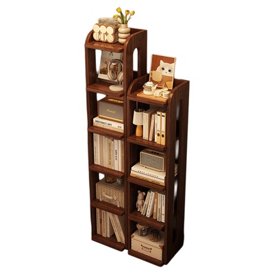 100%全实木书架，圆角设计防磕碰