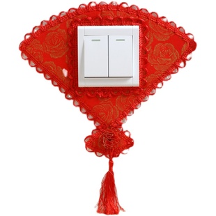 布艺开关贴双开关保护套创意客厅婚房灯墙壁开关插座装饰简约现代