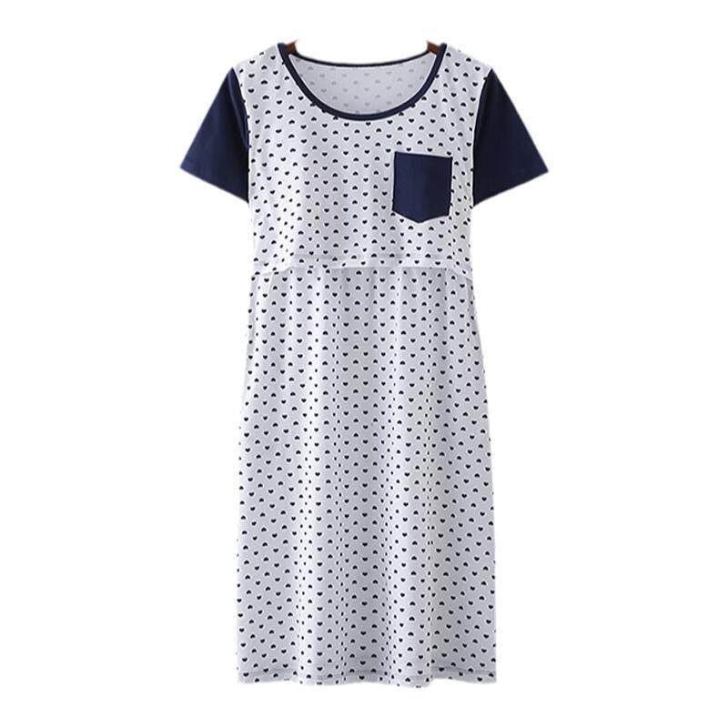断码捡漏纯棉哺乳睡裙夏短袖孕妇睡衣产后月子服连衣裙喂奶裙
