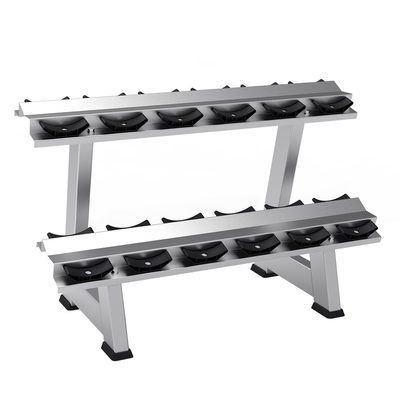 白熊快跑BXKP哑铃架商用哑铃放置架健身房10对68家立式双层哑铃托