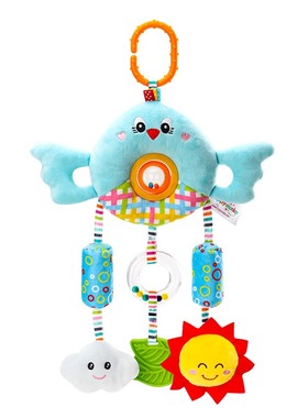 happymonkey婴儿玩具床挂珠公仔铃床转大