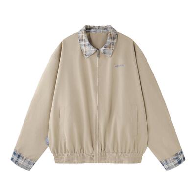 复古撞色夹克外套男女休闲外套