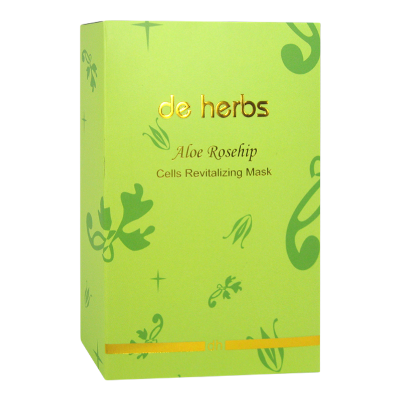 de herbs 香港进口玫瑰果芦荟赋活更新面膜晒后补水舒缓修复6片装