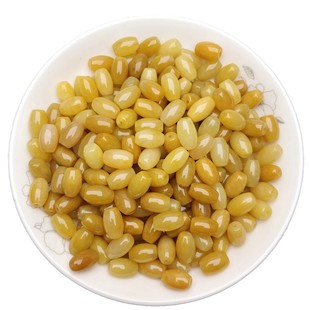 天然黄玉A货米珠 桶珠 转运珠 路路通长珠子 DIY散珠玉石配件