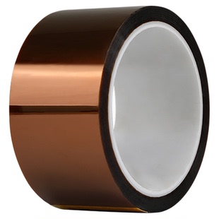 HJX 金手指高温胶带pi聚酰亚胺胶带手机维修固定屏线路板工业防焊电池包耐热3D热转印绝缘金色茶色耐高温胶纸