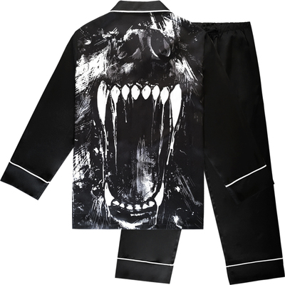 埃森费姆男丝绸睡衣印花两件套