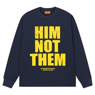 AFGK25FW美式撞色slogan长袖春秋休闲百搭上衣潮牌复古男女T恤