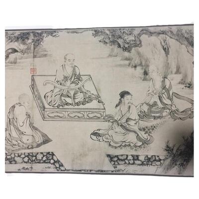 高清艺术喷绘画芯装裱手卷学习