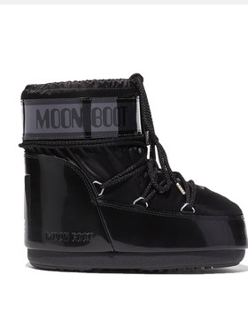 Moon Boot经典款男女同款不分左右黑色ICON金属感高低帮雪地靴