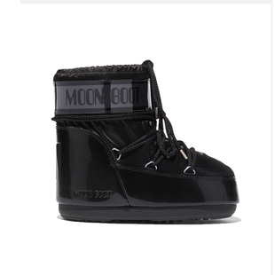 Moon Boot经典款男女同款不分左右黑色ICON金属感高低帮雪地靴