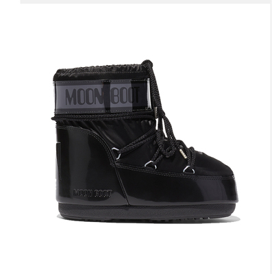 Moon Boot经典款男女同款不分左右黑色ICON金属感高低帮雪地靴