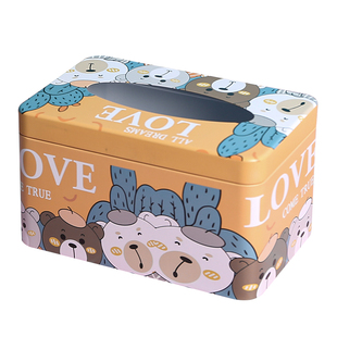 创意纸巾盒家用客厅卫生间卧室抽纸盒铁艺美式桌面轻奢餐巾纸盒子