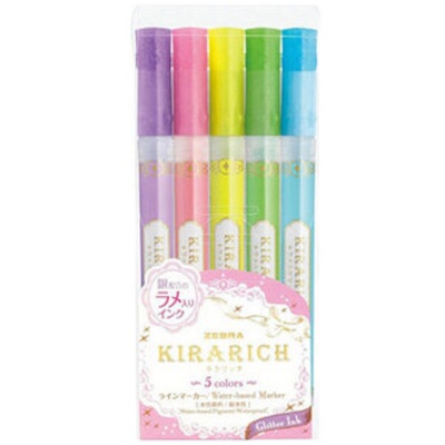 zebra新品wks18闪亮5色珠光笔