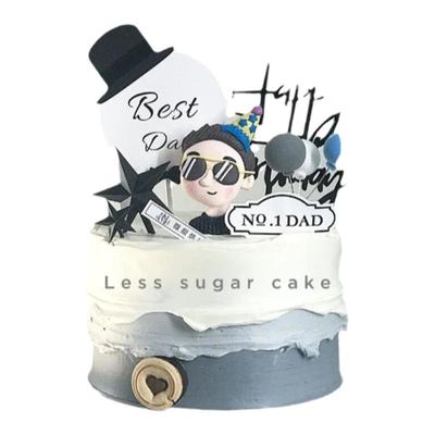 墨镜爸爸一家之主蛋糕装饰