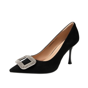 【婚嫁系列】千百度高跟鞋春秋细跟新娘鞋红色单鞋女羊皮宴会百搭