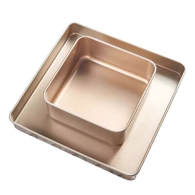 古早蛋糕模具烤盘加高加深6-8-9寸不粘烤箱家用活底烘焙正方形固