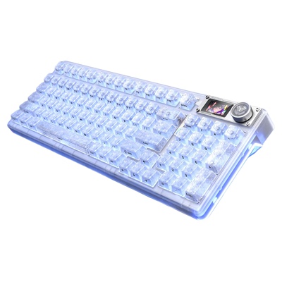 狼蛛F98ProV3透明三模版客制化机械键盘五层填充无线电竞游戏键盘